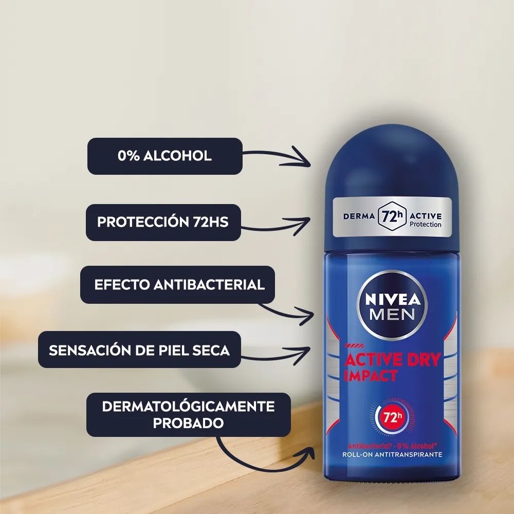 Desodorante Nivea Men Active Dry Impact 50 ml - Imagen 2