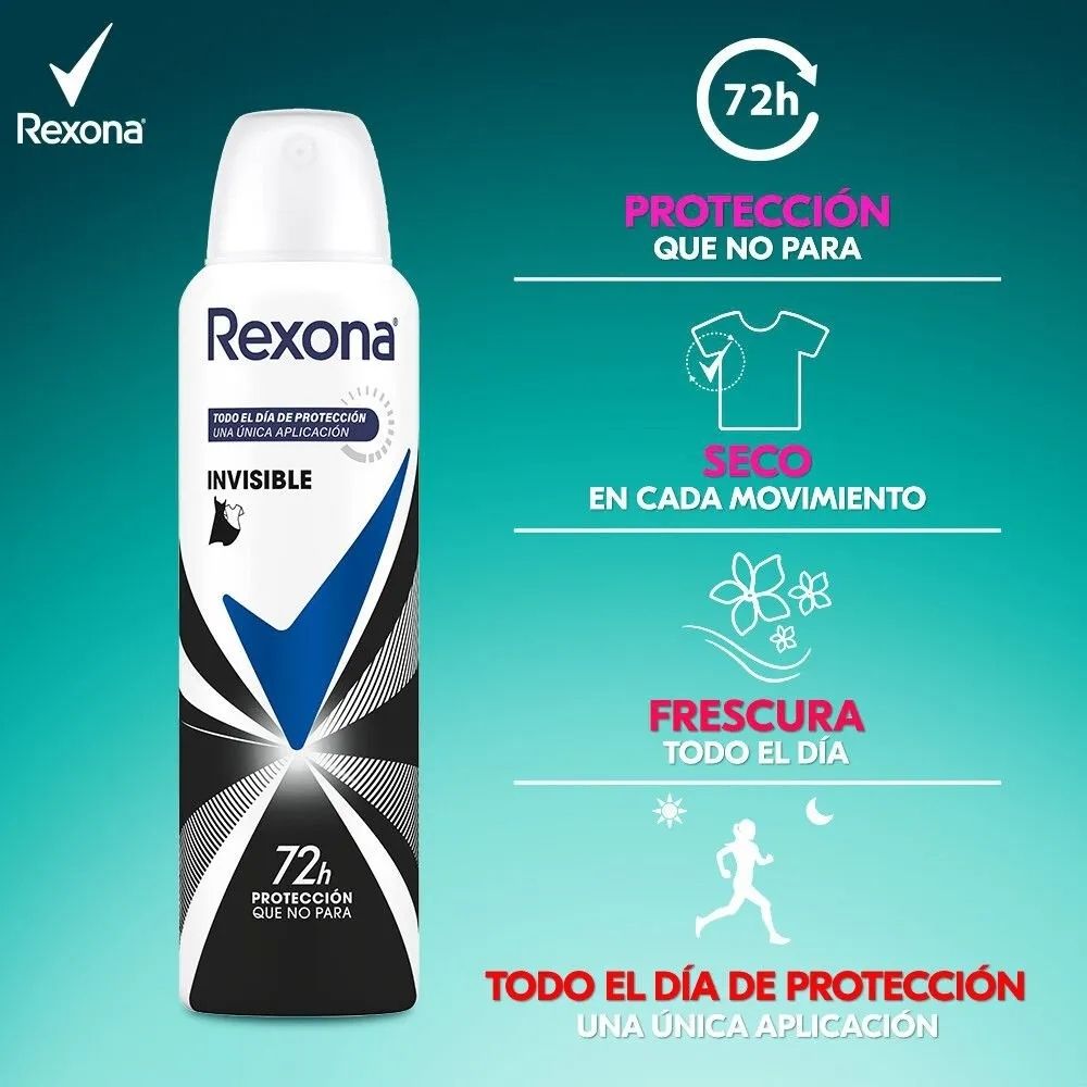 Antitranspirante Rexona Invisible 150 ml - Imagen 4