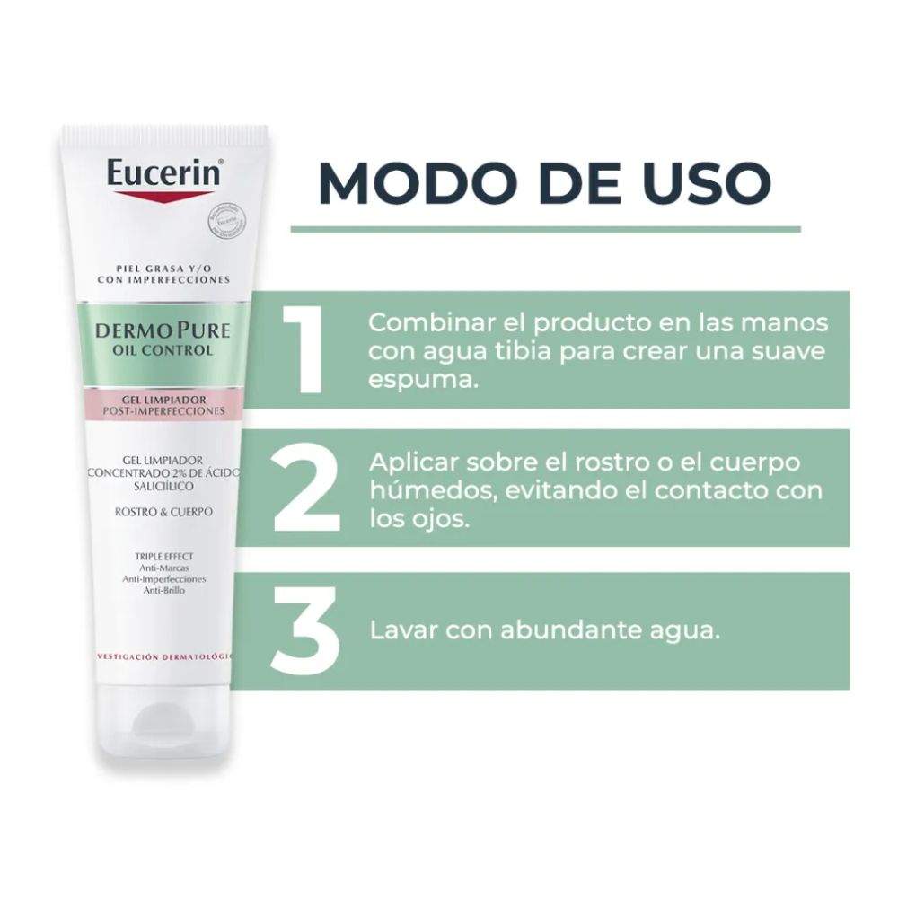 Gel Limpiador Eucerin DermoPure Triple Effect 150 ml - Imagen 6