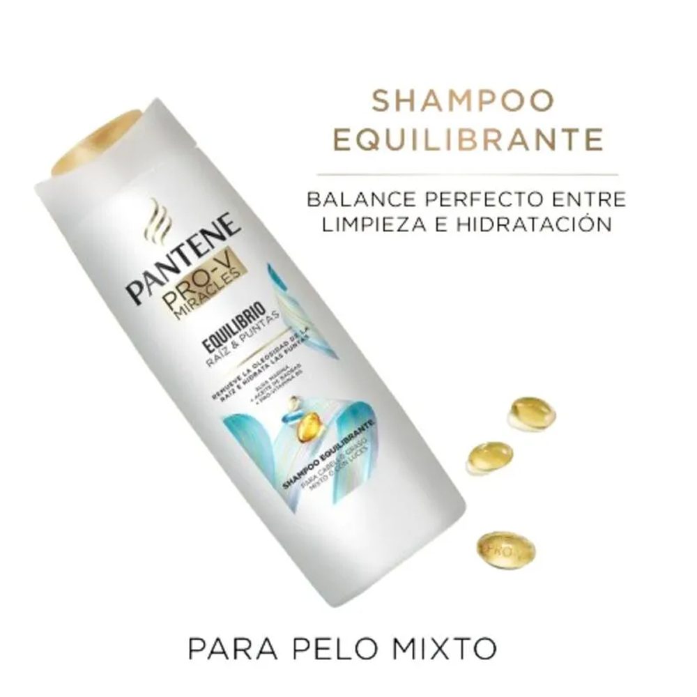 Shampoo Pantene Pro-V Miracles Equilibrio Raíz & Puntas 400 ml - Imagen 3