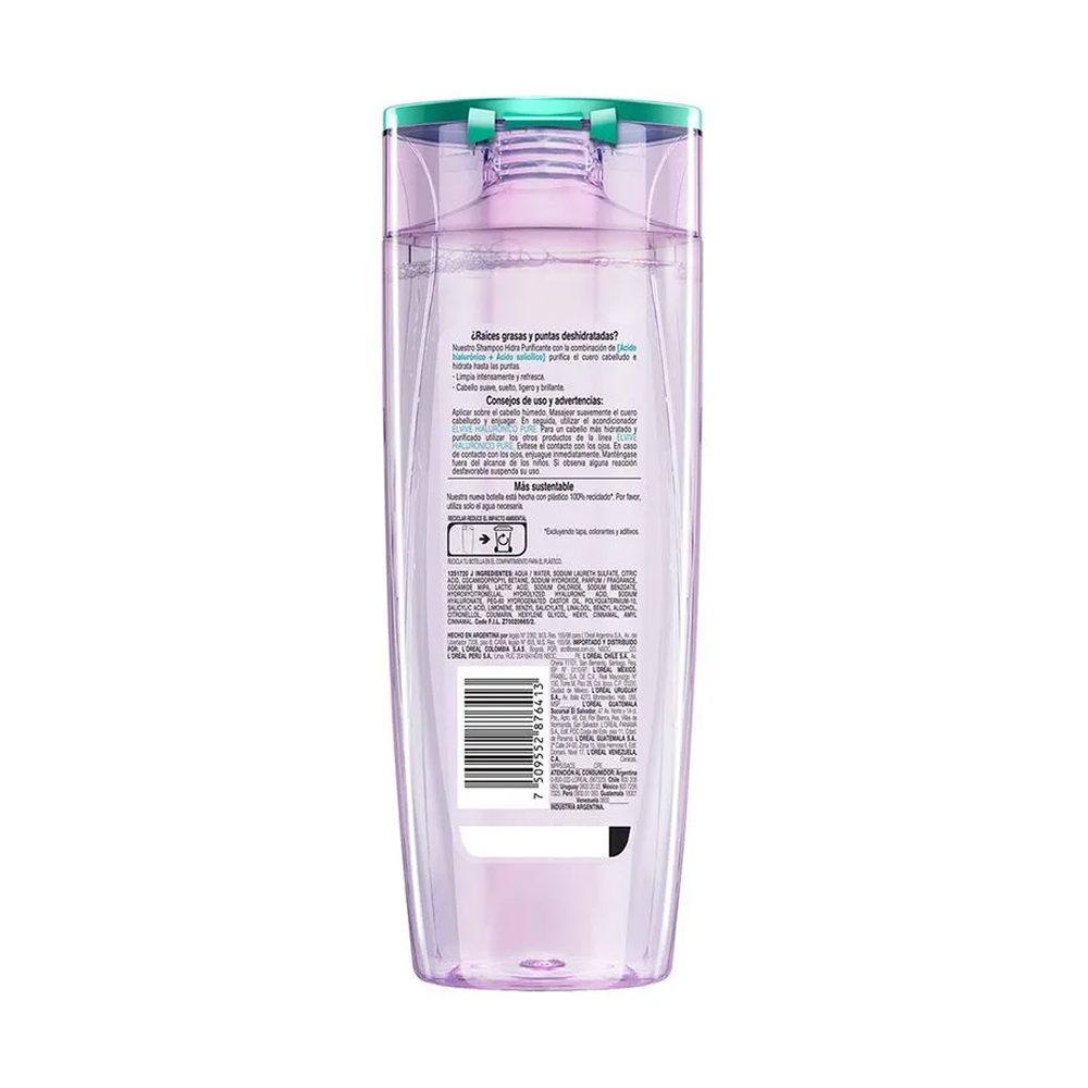 Shampoo Elvive Hialurónico Pure 200 ml - Imagen 2