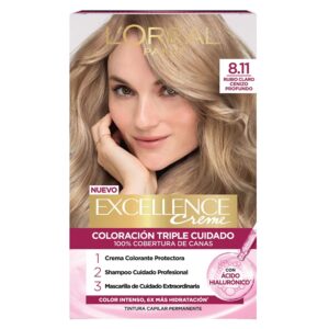 Tintura Excellence Creme 8.11 Rubio Claro Ceniza Intenso