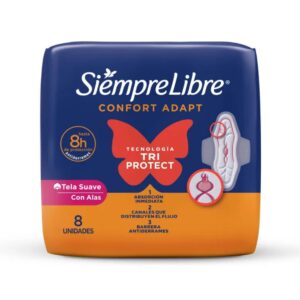 Toallas Femeninas Siempre Libre Confort Adapt C/Alas 8 u