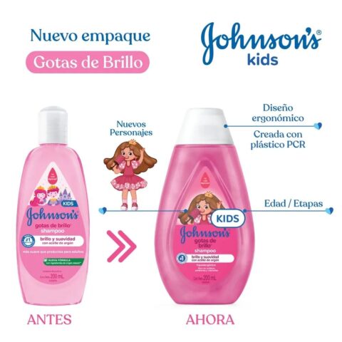Alternative view of Shampoo Johnson's Baby Gotas de Brillo 200 ml