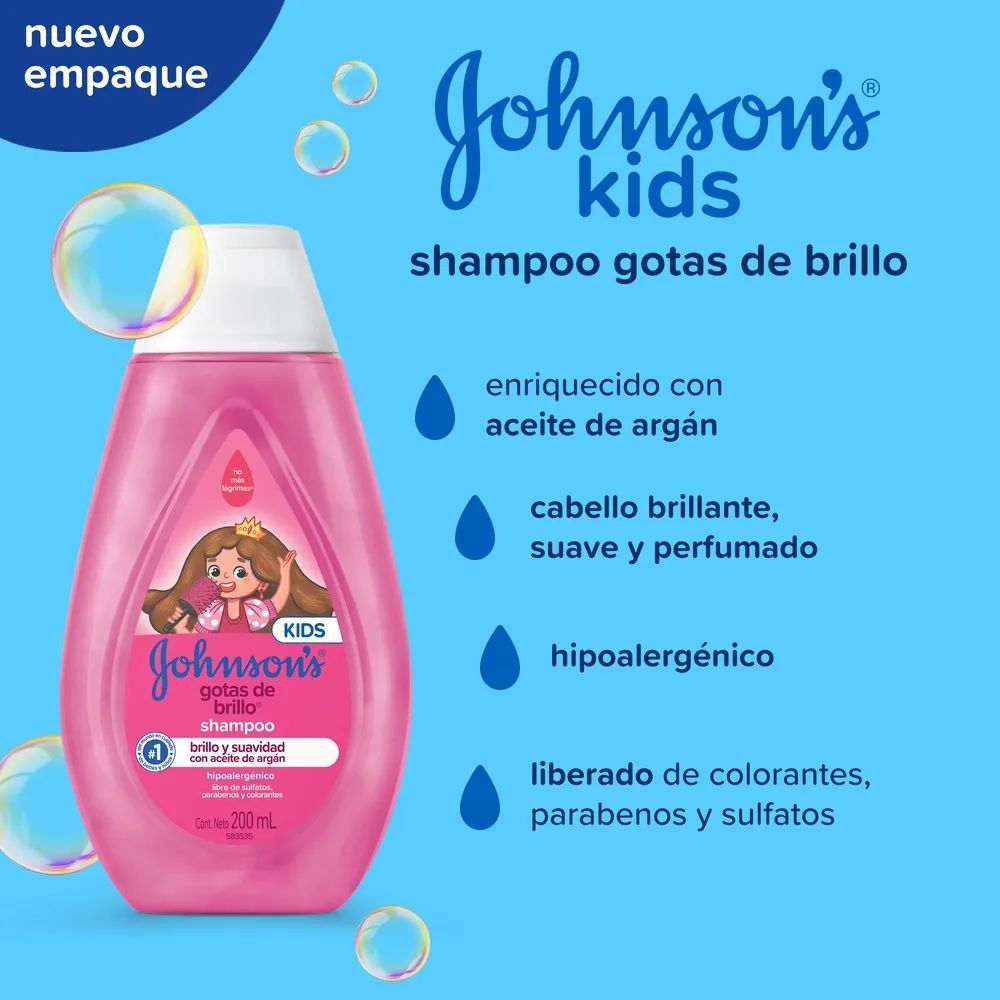 Shampoo Johnson's Baby Gotas de Brillo 200 ml - Imagen 3