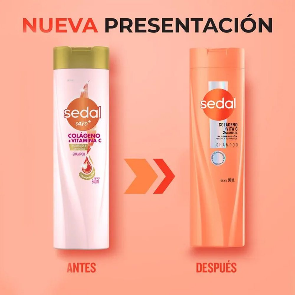 Shampoo Sedal Colágeno + Vitamina C 340 ml - Imagen 3