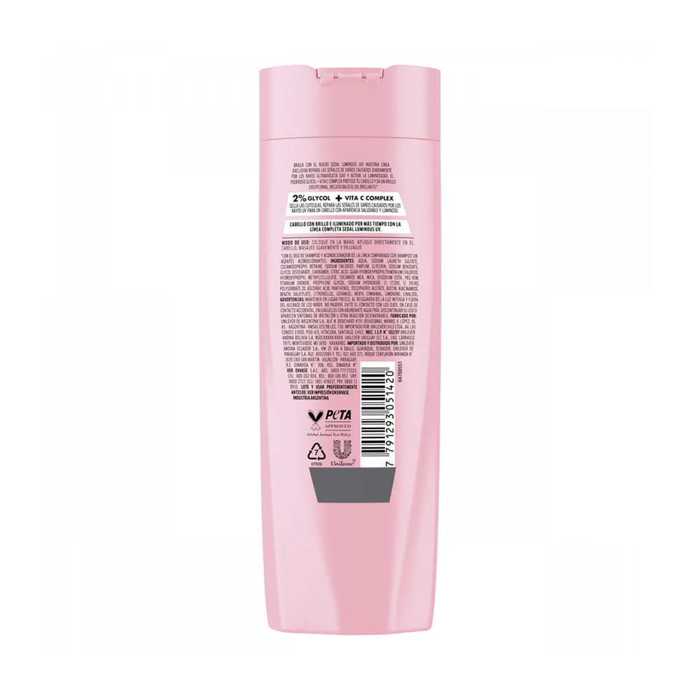 Shampoo Sedal Luminous Uv 190 ml - Imagen 2