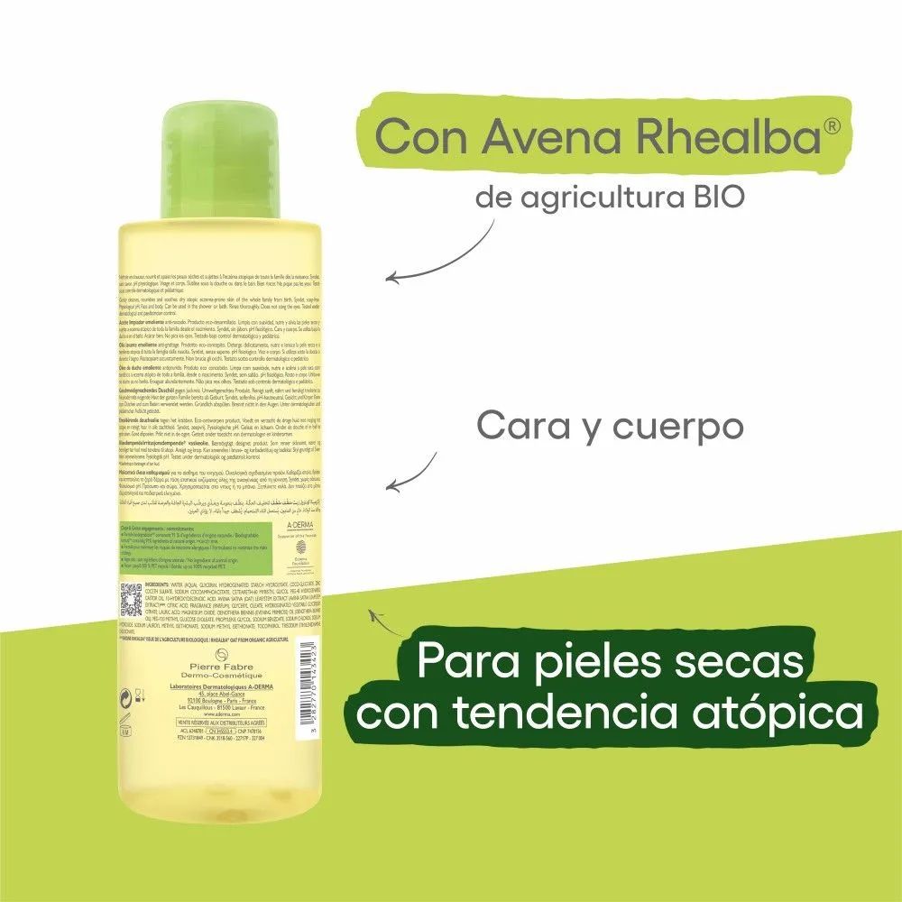 Aceite Limpiador Emoliente A-Derma Exomega Control 500 ml - Imagen 4