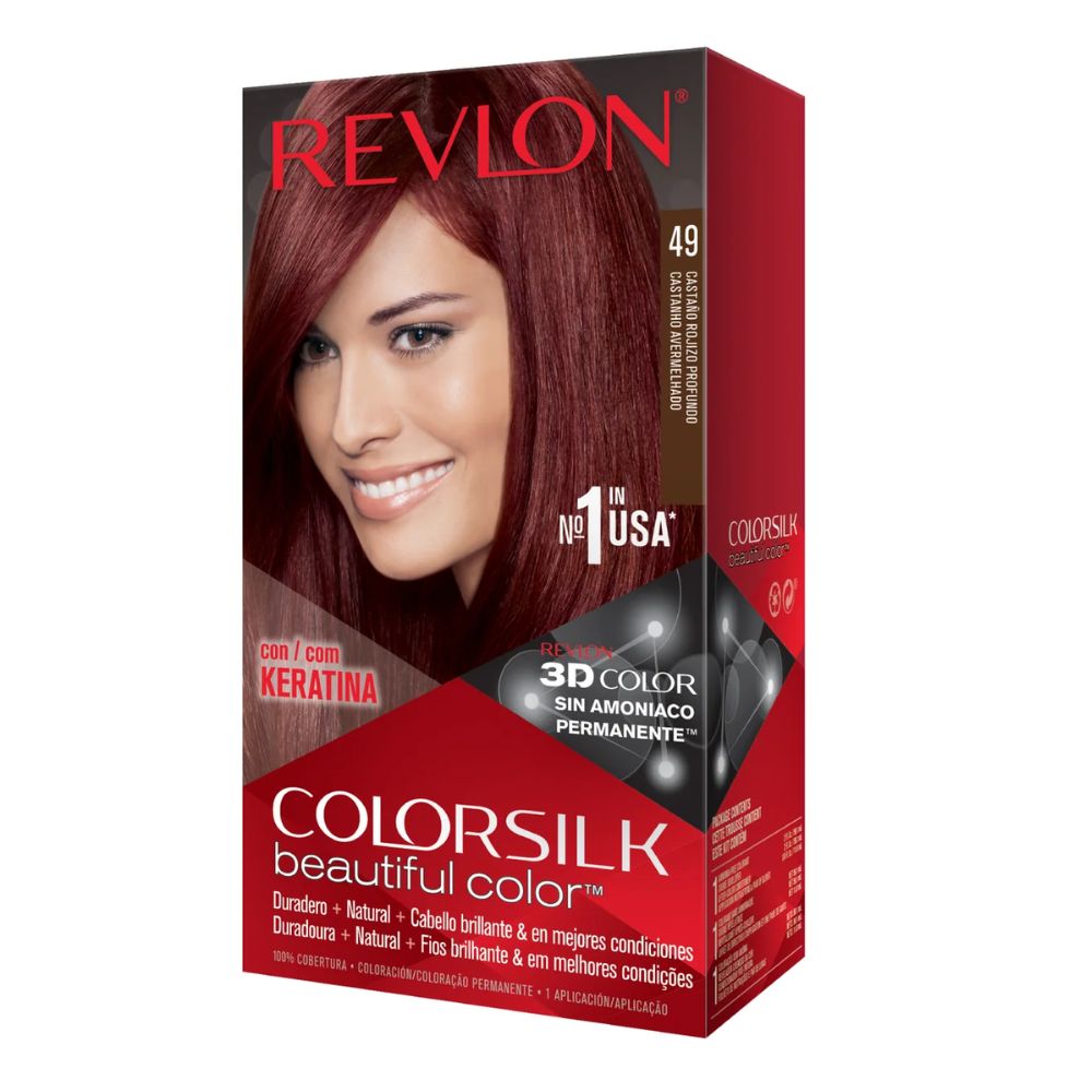 Tintura Revlon Colorsilk Beautiful Color 49 Castaño Rojizo Profundo