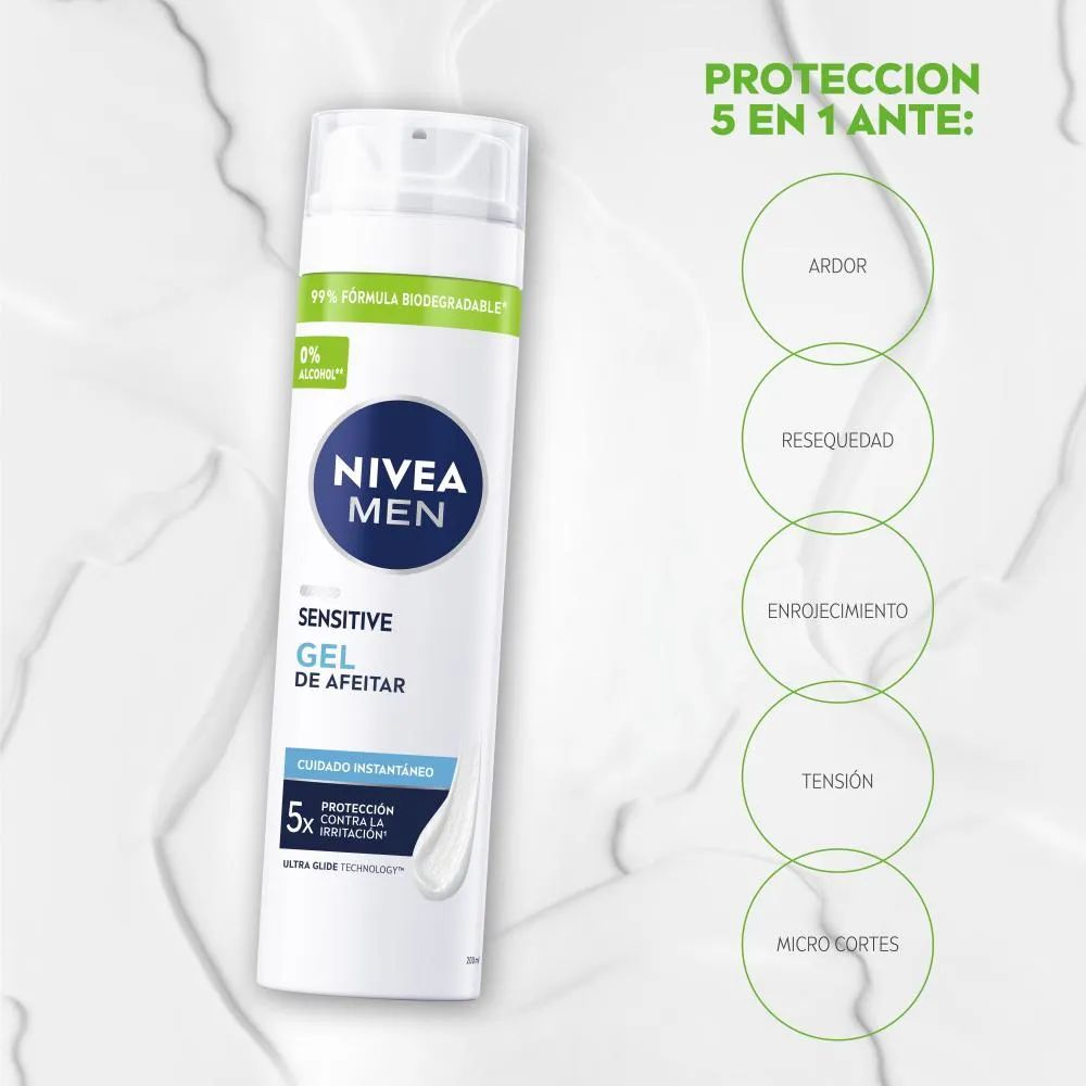 Gel De Afeitar Nivea Men Sensitive 200 ml - Imagen 2