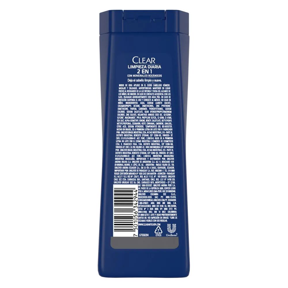 Shampoo Clear Limpieza Diaria 2 En 1 200 ml - Imagen 2
