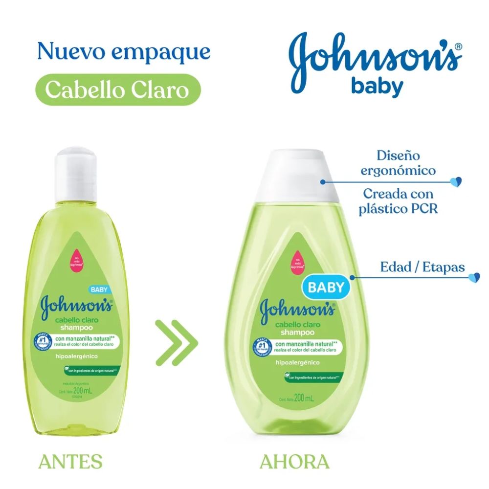 Shampoo Johnson's Baby Cabello Claro 200 ml - Imagen 2