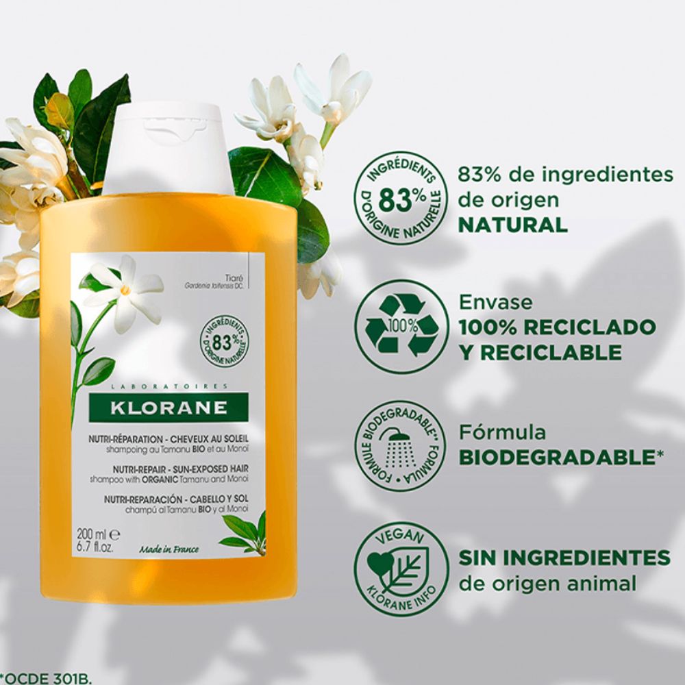 Shampoo Klorane Nutri-Reparador 200 ml - Imagen 3