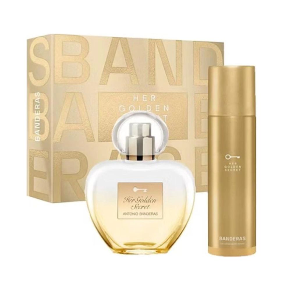 Set Perfume Antonio Banderas Her Golden Secret Edt 80 ml + Desodorante 150 ml