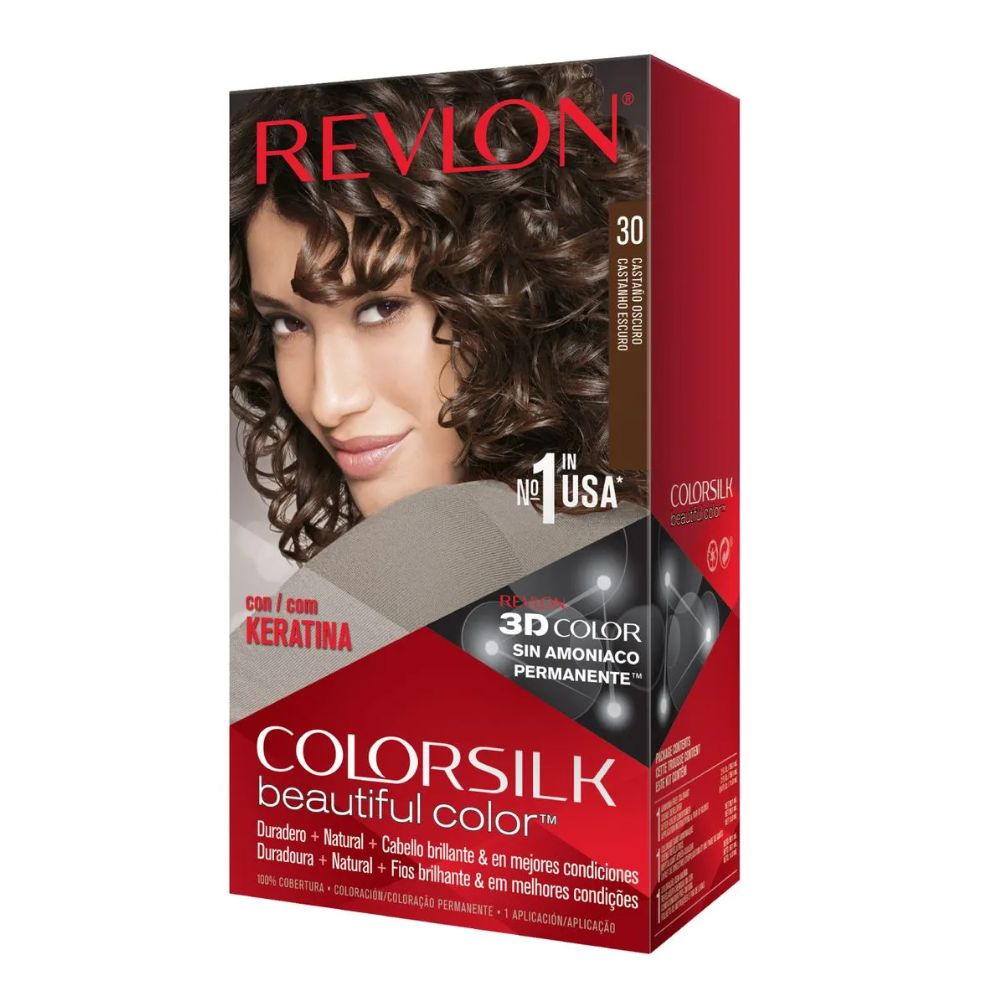 Tintura Revlon Colorsilk Beautiful Color Tono 30 Castaño Oscuro