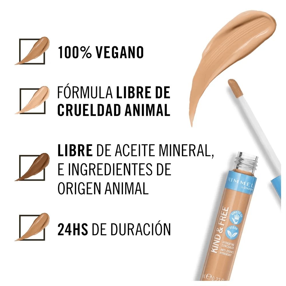 Corrector De Ojeras Rimmel Vegano Kind & Free Tono 020 - Imagen 5