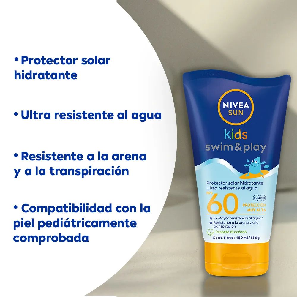 Protector Solar Nivea Sun Kids Swim & Play Fps 60 150 ml - Imagen 3