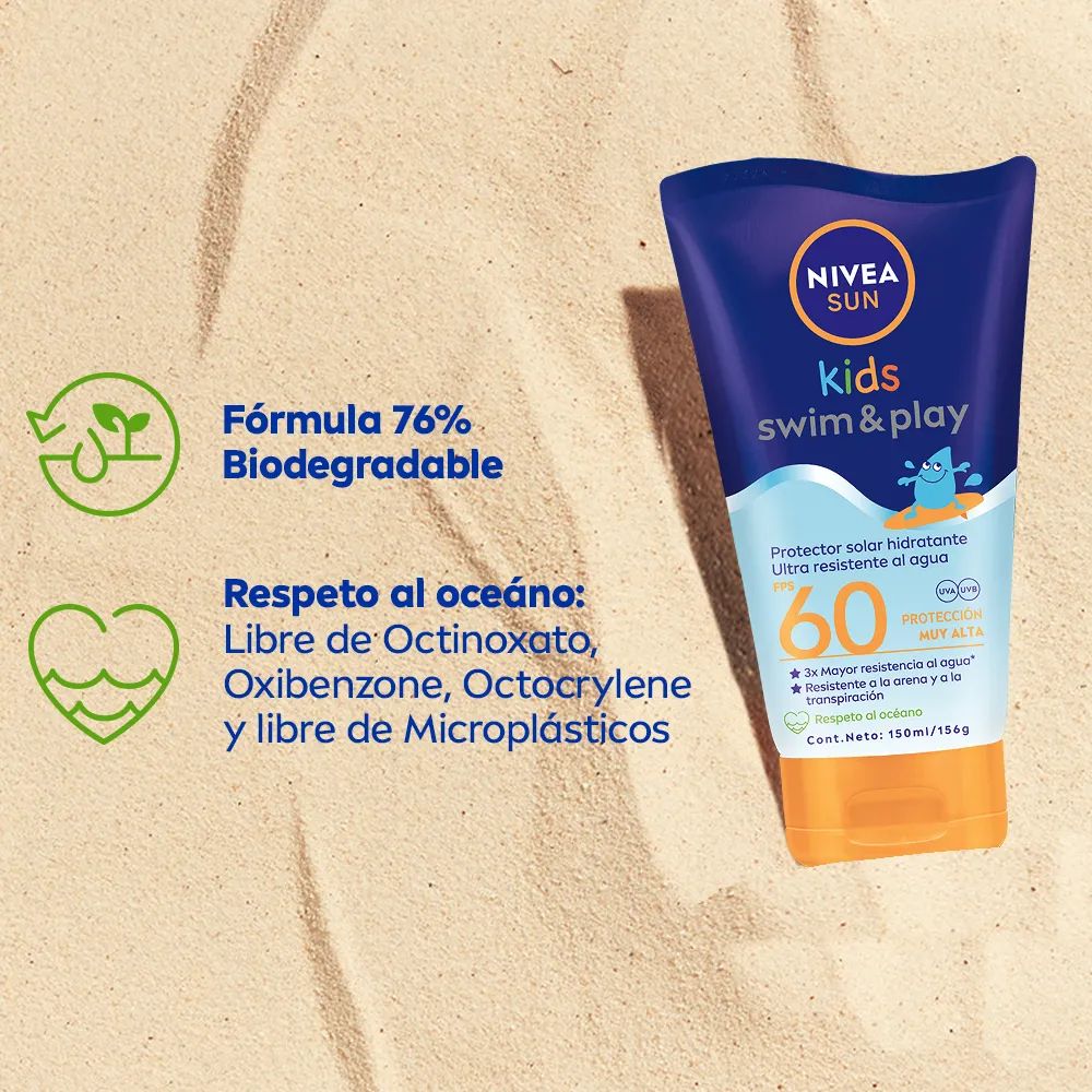 Protector Solar Nivea Sun Kids Swim & Play Fps 60 150 ml - Imagen 4