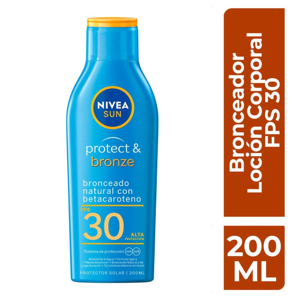 Protector Solar Nivea Sun Protect & Bronze Fps 30 200 ml - Imagen 2