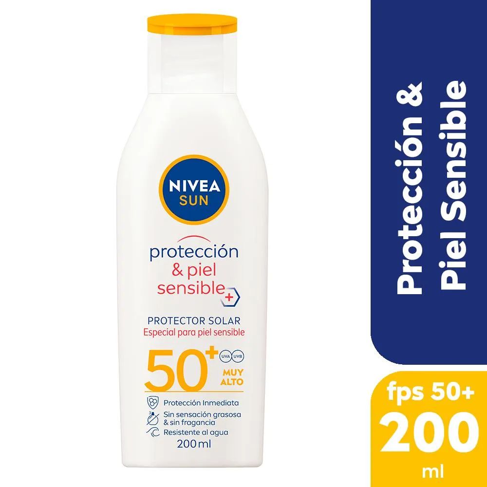 Protector Solar Nivea Sun Protección Y Piel Sensible Fps 50 200 ml - Imagen 2