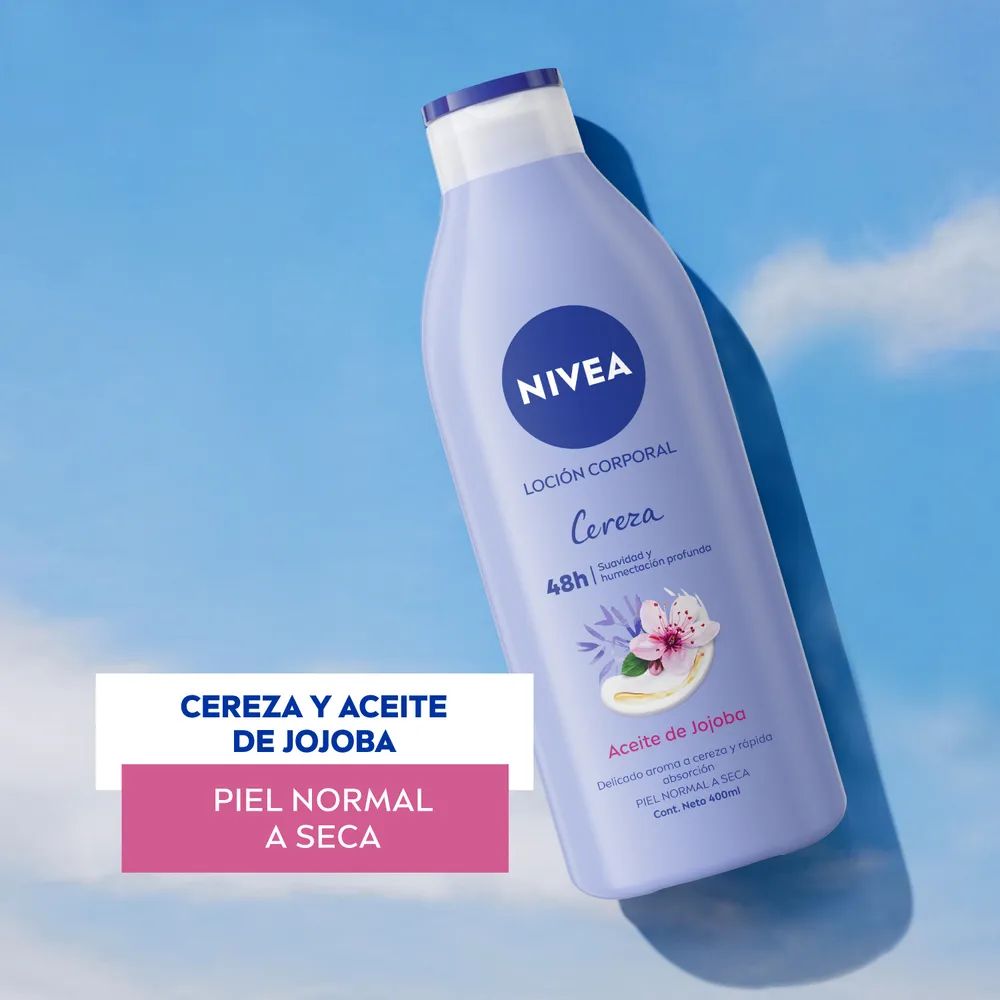 Loción Corporal Nivea Cereza Y Aceite De Jojoba 400 ml - Imagen 5