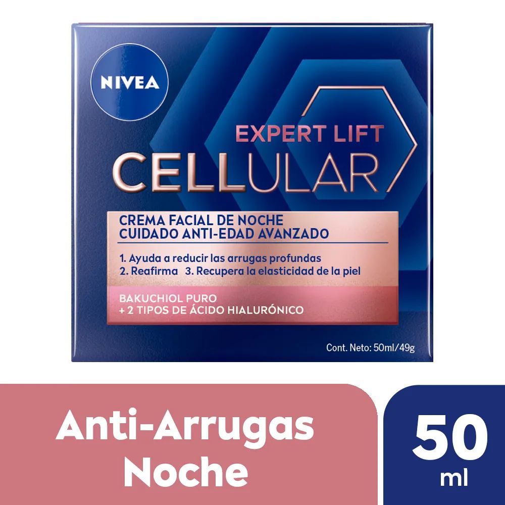 Crema Facial Nivea Antiedad De Noche Cellular Lift Expert Con Bakuchiol 50 ml - Imagen 2