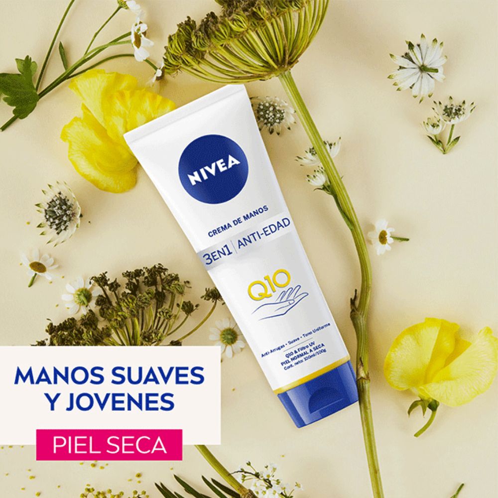 Crema de Manos Nivea Q10 Antiarrugas 3 en 1 100 ml - Imagen 3