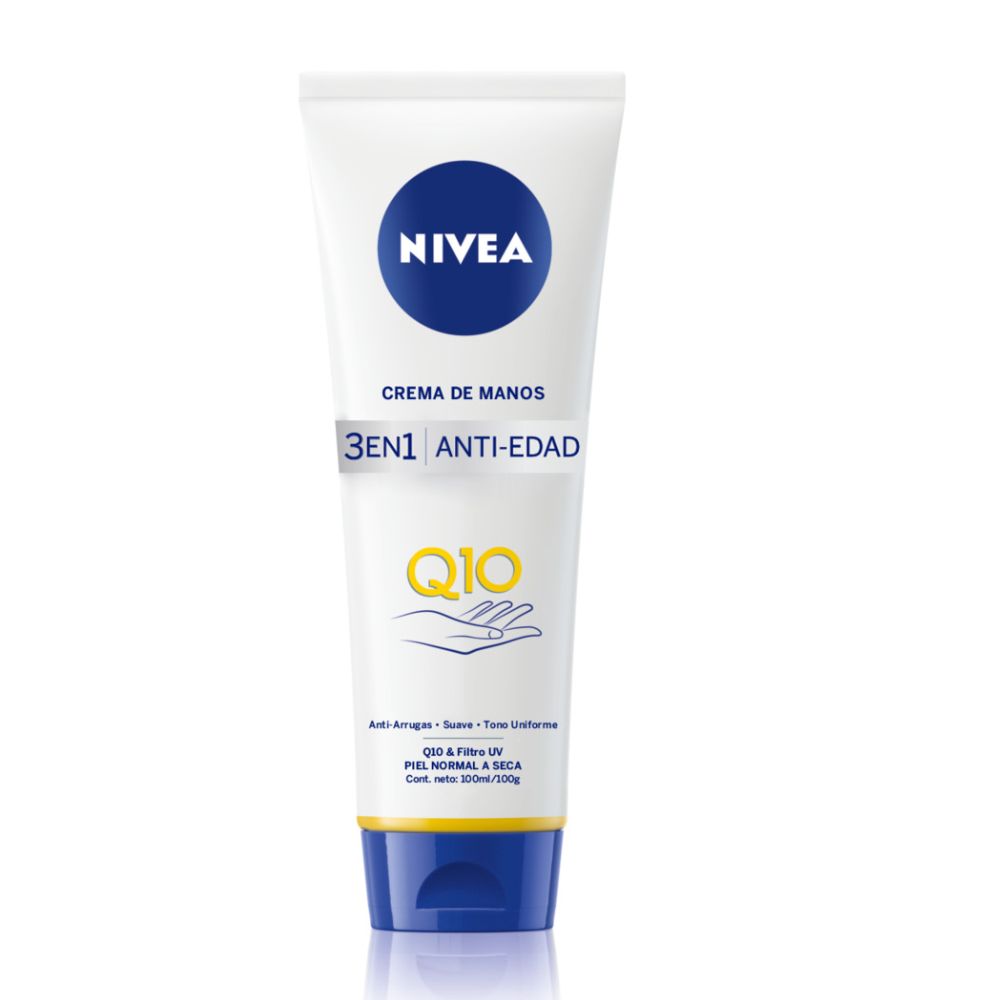 Crema de Manos Nivea Q10 Antiarrugas 3 en 1 100 ml