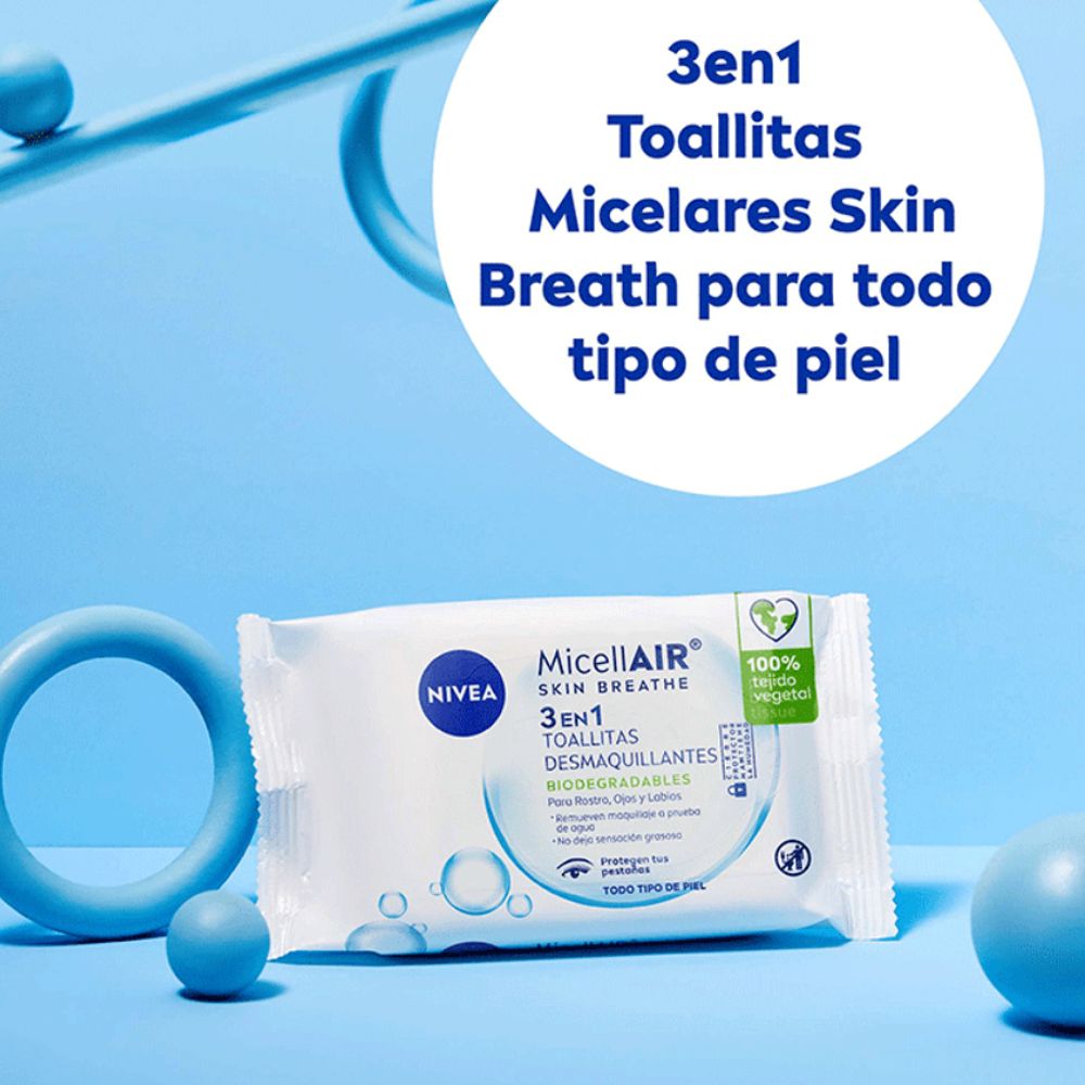 Toallitas Desmaquillantes Nivea 3 En 1 MicellAir x 25 u. - Imagen 3