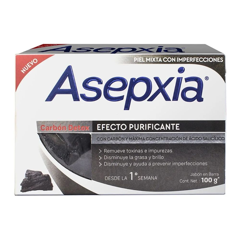 Jabón En Barra Asepxia Carbón Detox 100 g