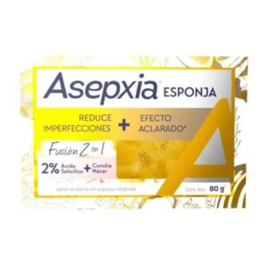 Jabón En Barra Asepxia Fusión 2 En 1 C/Esponja 80 g