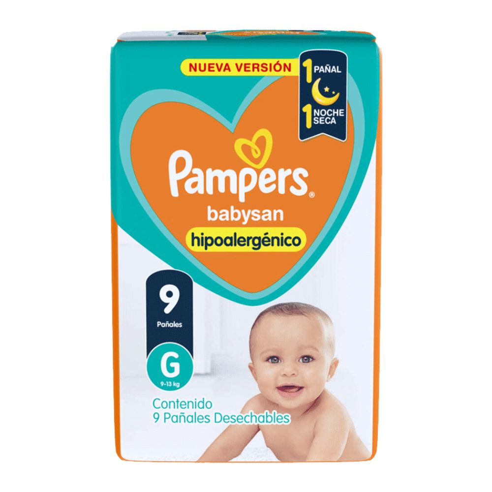 Pañales Pampers Babysan G 9 u