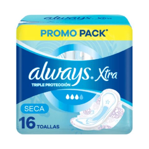 Toallas Femeninas Always Triple Protección Seca C/Alas 16 u