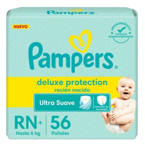 Pañales Pampers Deluxe Protección RN+ 56 u