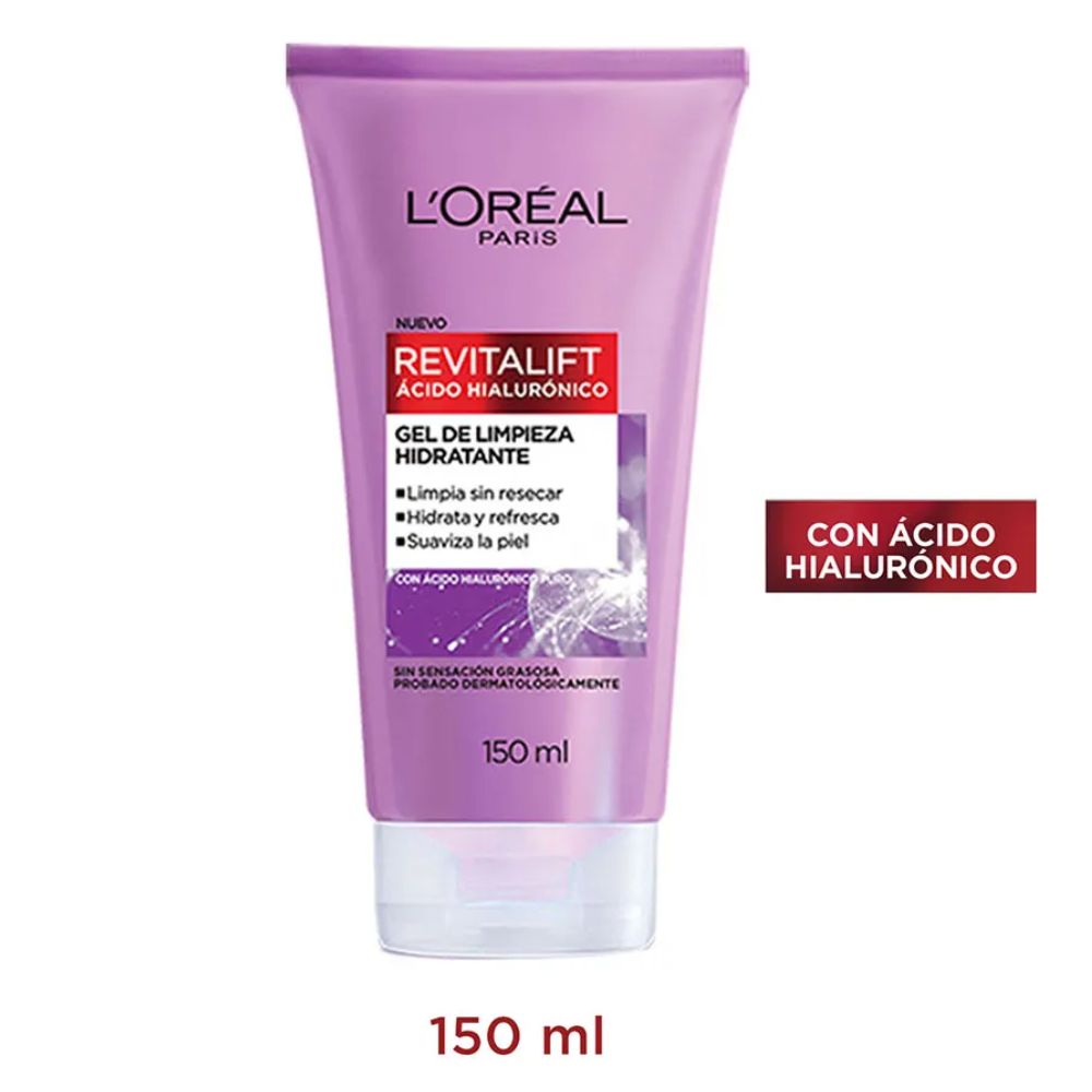 Gel De Limpieza L'Oreal Paris Revitalift Ácido Hialuronico 150 ml - Imagen 2