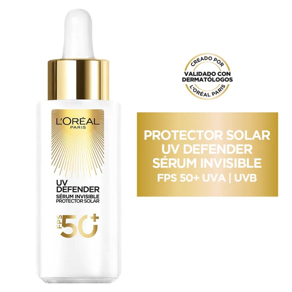 Protector Solar L'Oreal Paris Uv Defender Sérum Invisible Fps 50 ml - Imagen 2