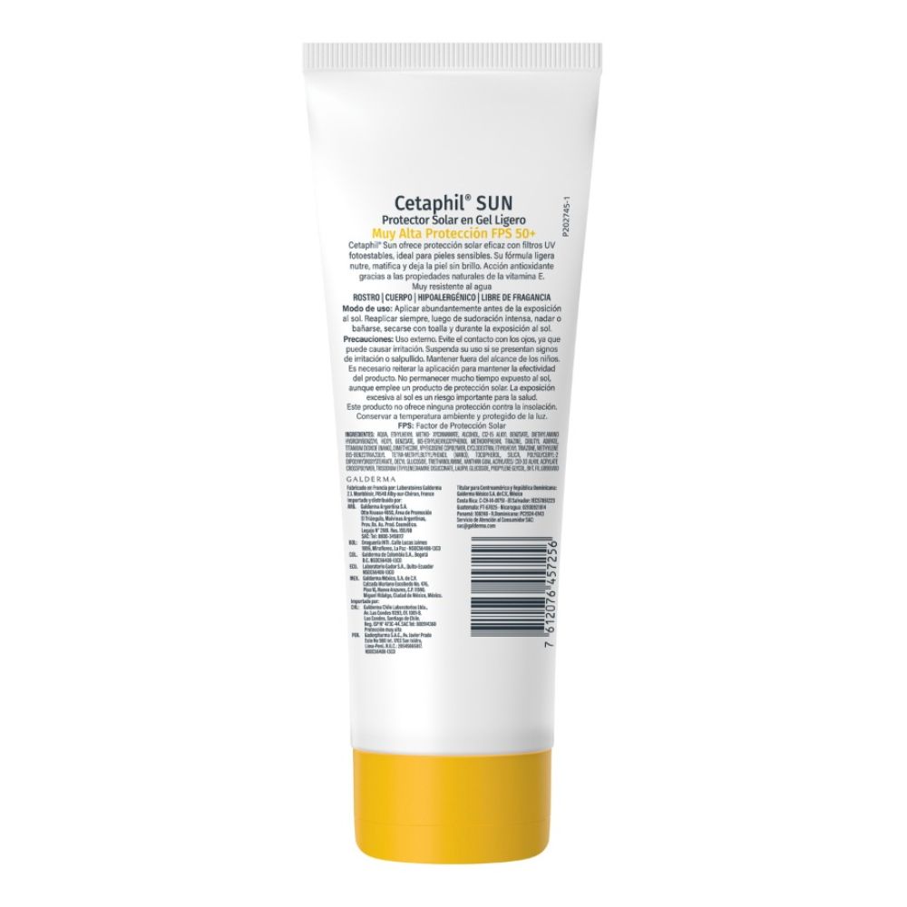 Protector Solar Cetaphil Gel Ligero Corporal Fps 50 100 ml - Imagen 2