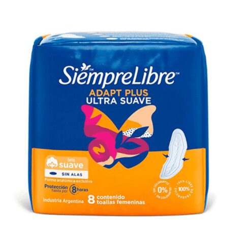 Toallas Femeninas Siempre Libre Adapt Plus S/Alas 8 u