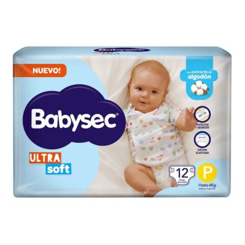 Pañales Babysec Ultra Soft P 12 u