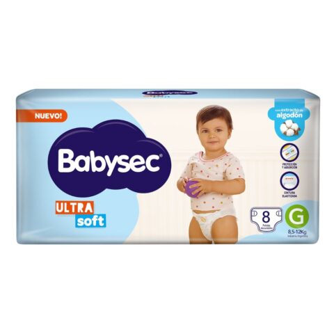 Pañales Babysec Ultra Soft G 8 u