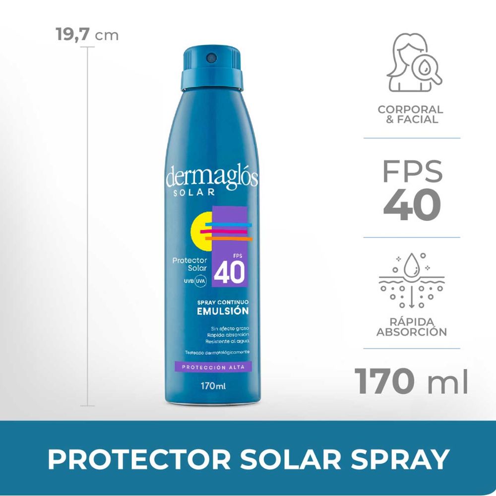 Protector Solar Dermaglós Spray Fps 40 170 ml - Imagen 2