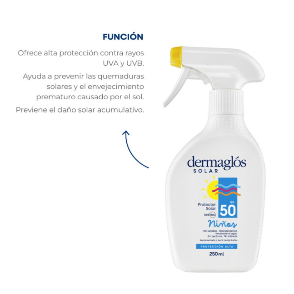 Protector Solar Dermaglós Niños Gatillo Fps 50 250 ml - Imagen 3