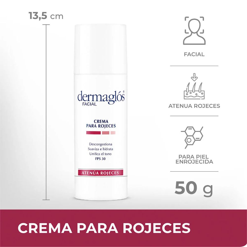 Crema Facial Dermaglos Para Rojeces 50 ml - Imagen 2