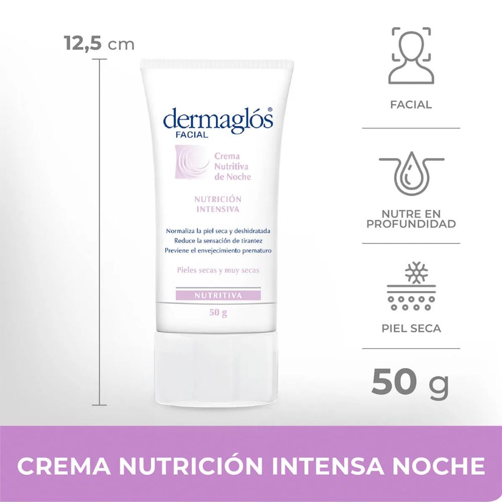 Crema Facial Dermaglos Nutrición Intensa De Noche 50 g - Imagen 2