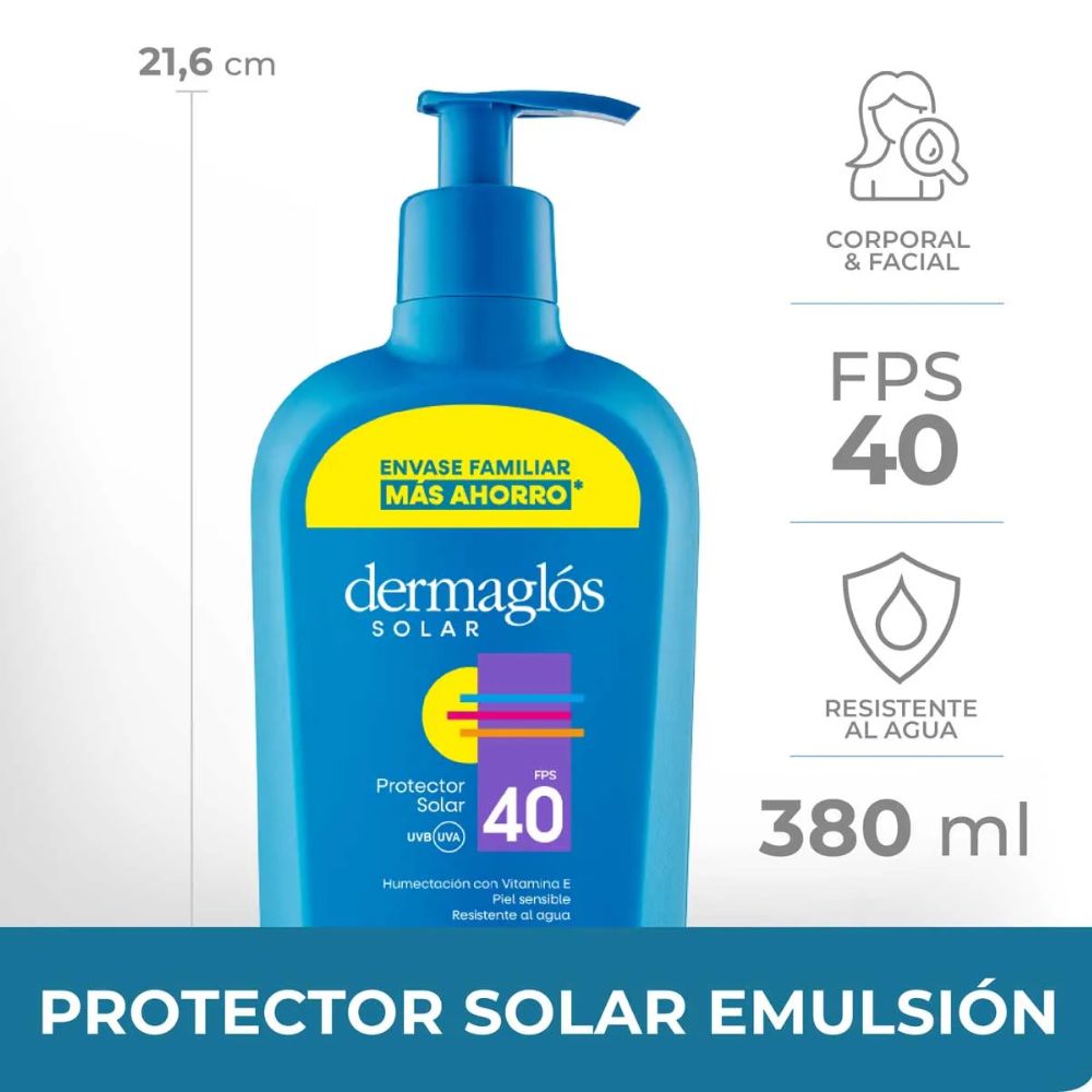Protector Solar Dermaglós Fps 40 380 ml - Imagen 2