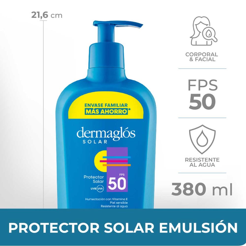 Protector Solar Dermaglós Fps 50 380 ml - Imagen 2