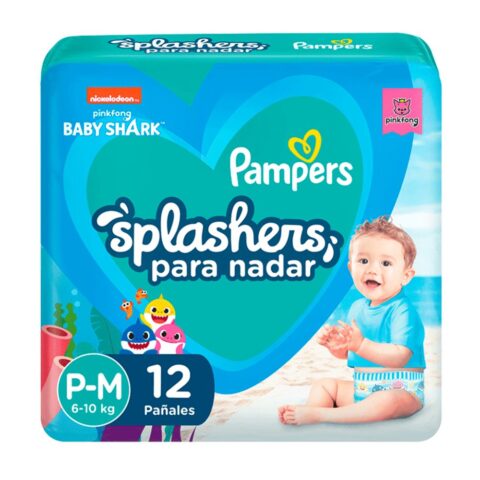 Pañales Pampers Splashers Para Nader P-M 12 u
