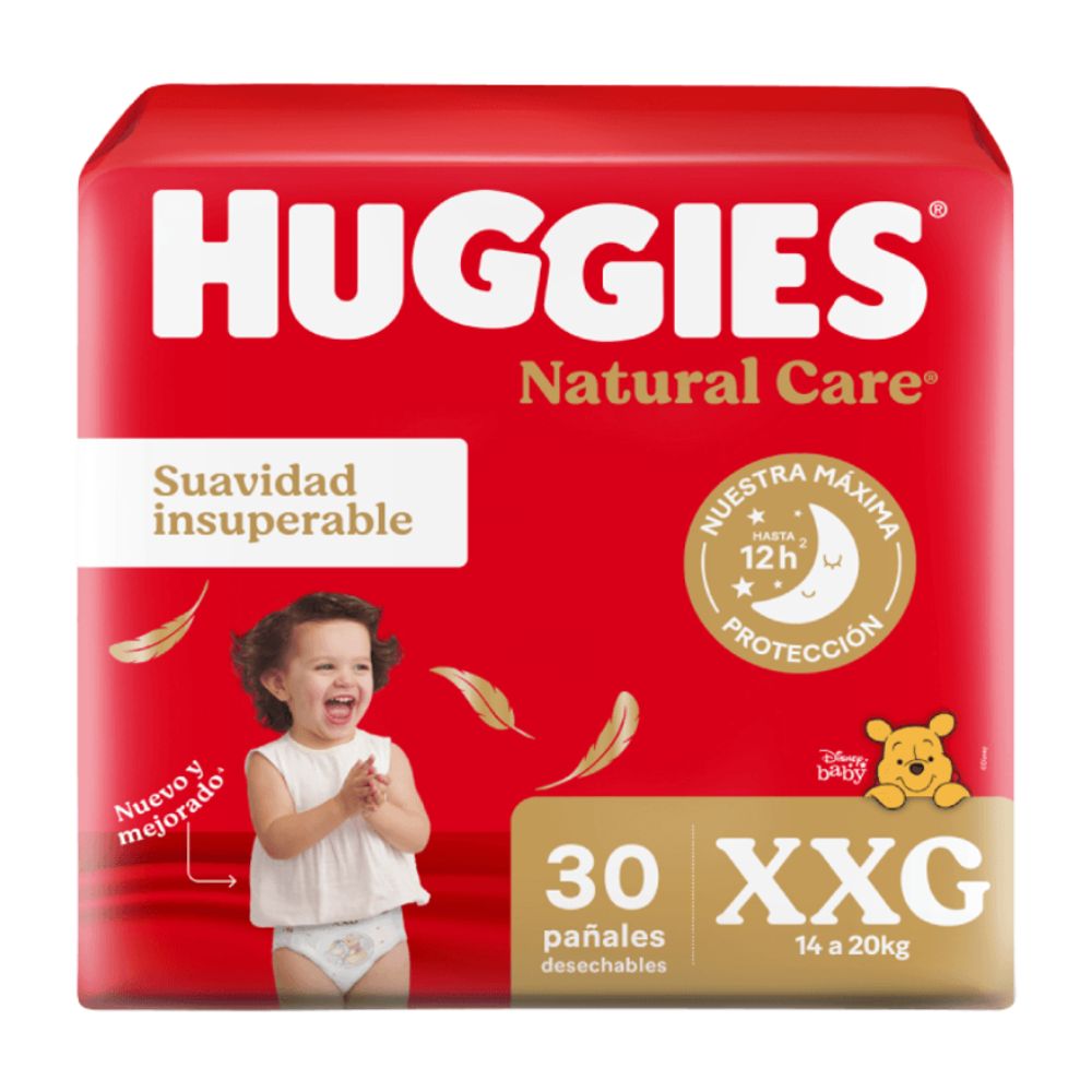 Pañales Huggies Natural Care XXG 30 u