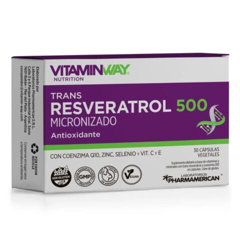 Resveratrol 500 Vitamin Way Micronizado En Cápsulas 30 u