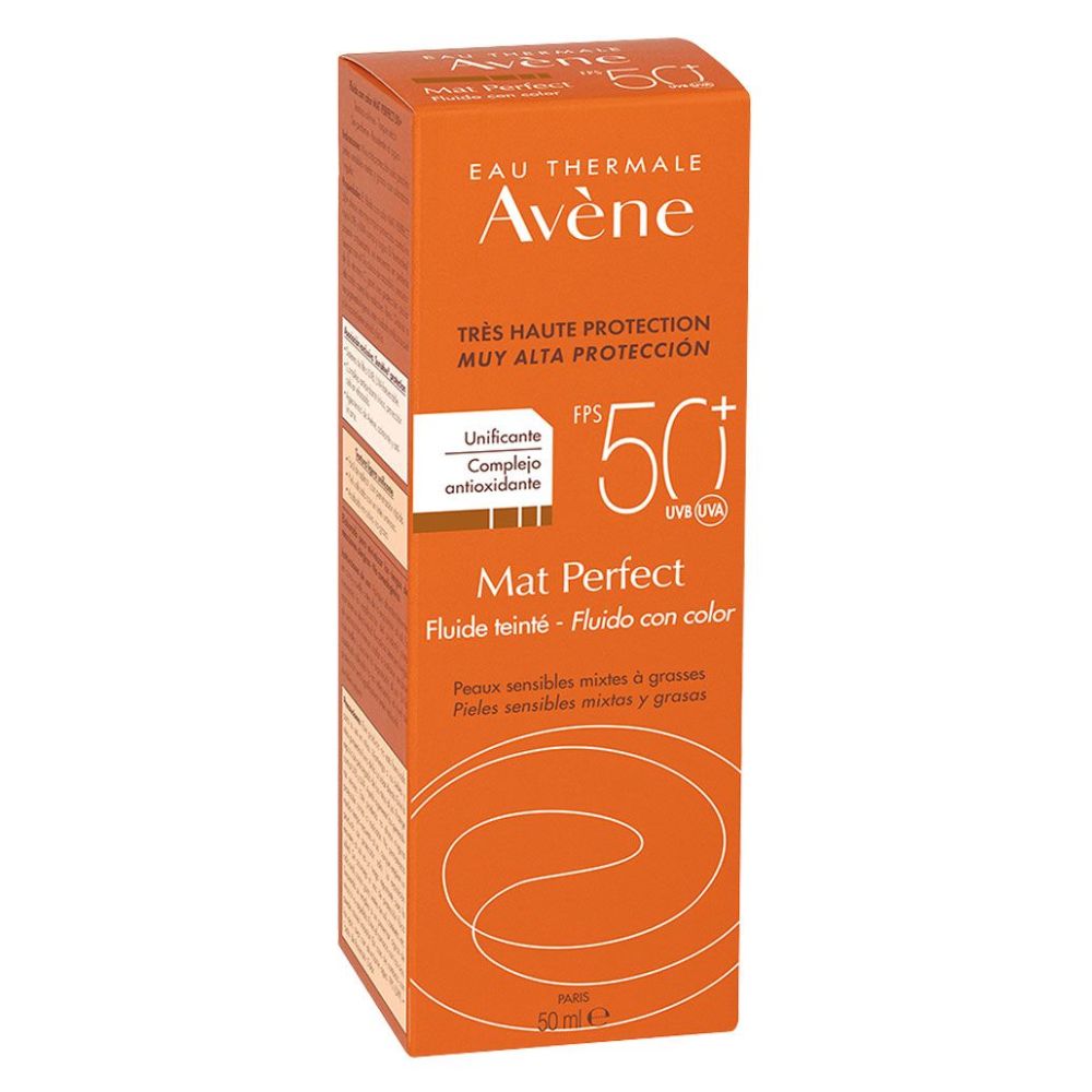 Protector Solar Avène Sol Mat Perfect Fluido Toque Seco C/Color Fps 50 50 ml - Imagen 2